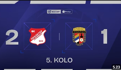 Пролетер - Графичар 2:1 (0:1) - 5. коло